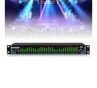31-Band Digital Equalizer with LED Music Spectrum Analyzer, 10 Pre-stored Effects, Dual Channel Control for Home Studio