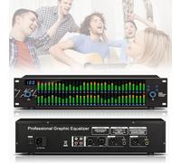 31 Band Digital Graphic Equalizer, Audio Equalizer, Single/dual Band, 10 Preset Effect Outputs, Stereo Audio EQ, with DSP Memory Chip&Noise Reduction Function, For KTV, Home, Recording Studio