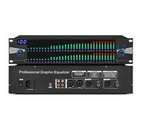 31-Band Stereo Graphic Eq, Professional 2-Channel Graphic Equalizer with 10 Preset Effects and Low/Mid/Treble Independent Adjustment, Output Hd Sound Quality, for Recording Studio