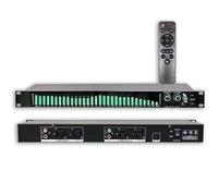 31 Bands Digital Equalizer, Stereo Graphic Audio Equalizer, with Spectrum Display Light, 21 Preset Effects, Low/Mid/Treble Adjustment, Automatic Noise Reduction, 1U Rack Mount, for Recording Studio