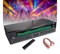 31 Bands Graphic Equalizer,EQ8000 Dual 10 Band Graphic Equalizer,Music Spectrum Analyzer,with Noise Reduction,12 Rhythm Patterns,For Recording Studio,Stage