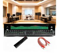 31 Bands Graphic Equalizer, Professional EQ Equalizer Digital Audio Processor with Remote Control & Audio Cable, Bluetooth 5.4 Optical Coaxial Digital Audio Decoding, for Stage, Recording