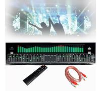 31 Bands Graphic Equalizer, Professional EQ Equalizer Digital Audio Processor with Remote Control & Audio Cable, Bluetooth 5.4 Optical Coaxial Digital Audio Decoding, for Stage, Recording