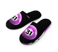 31 Bingo Lottery Ball Soft Cotton Slippers for Men Non-Slip Breathable House Slippers Indoor Outdoor