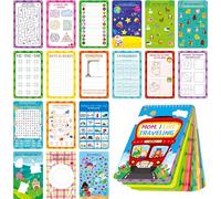 31 Dry Erase Activities Book, Reusable & Erasable Game Pad, Explore and Find, Maze Matching TIC-TAC-TOE Dot to Dot Words Interesting Educational Toy and Learning Tool for Road Trip Airplane Travel