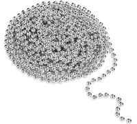 31 Feet Christmas Beaded Garland Shiny Beads Strand for Christmas Tree, Valentine, Exhibition, Wedding, Costume, DIY Decoration (6mm Silver Bead - 31ft)