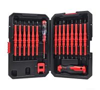 31-in-1 Insulated Screwdriver Set with Voltage Tester and Magnetizer, Electrician Hand Tools Kit for Cross Hex Star Bits, Non-Slip Handle for Home Repair