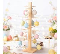 31 Inch Easter Decorations Easter Egg Display Tree Tabletop Decor Vintage Farmhouse Ornament Stand Holder Artificial Rustic Tree for Home Party Wedding Holiday Spring Summer Retro Centerpiece Decor