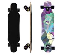 31 Inch Small Longboard Carving Cruising Skateboard for Kids Teens Adults (BlueLion)