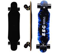 31 Inch Small Longboard Carving Cruising Skateboard with 8 Layer Maple Deck Skate Board for Adult Youth Kid Beginner Girl and Boy T-Tool Included