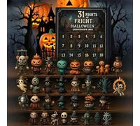 31 Nights of Fright, Halloween Advent Calendar 2025, Halloween Countdown Calendar Advent Box with Figurines, Horror Doll Collectible, Mini Ornaments & Hanging Charms (31 Days)