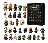 31 Nights of Fright Halloween Calendar 2025 | Collectible Horror Figures Scary Doll Decorations for Ghost Pumpkin Party