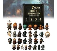 31 Nights of Fright,Halloween Countdown Box with Figurines,Halloween Advent Calendar 2025 Gift Box for Friends,Scary Doll Collectible Horror Figures,Hanging Charms & Mini Decorations-7 days
