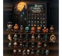 31 Nights of Fright - Halloween Countdown Box with Figurines,Halloween Advent Calendar 2025 Gift Box,Scary Doll Collectible Horror Figures,Gift Idea-Open a New Halloweens Thrill Every Night (15days)