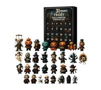 31 Nights of Fright, Halloween Countdown Box with Figurines, Scary Doll Collectible Horror Figures, Halloween Advent Calendar, Hanging Charms & Mini Hanging Decorations (Black-30 Nights)