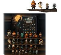 31 Nights of Fright Halloween Countdown Box with Figurines,Scary Dolls Advent Calendar Decor Gifts Before Christmas Horror Action Figures Halloween Ornaments Decorations (15 days)