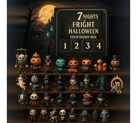 31 Nights of Fright, Halloween Countdown Box with Horror Figures, Calendar 2025 Gift Box, Hanging Charms & Mini Decorations, Open A New Halloweens Thrill Every Night (7 Days)