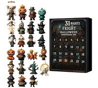 31 Nights Of Fright Halloween Countdown Calendar Halloween Horror Figures Calendar, Resin Creepy Collectible Doll Decoration For Adults, Men, Women, Children, And Families