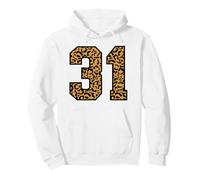31 Number Leopard Thirty-One Team Sports Varsity Matching Pullover Hoodie