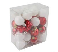 31 Pcs Christmas Balls Christmas Tree Decorations Ball Velvet Hanging Ornaments Baubles for Holiday Party Decor (red)