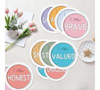 31 Pcs Spotty Brights Positive Affirmation Station Classroom Bulletin Board Set Color Affirmation Mirror Wall Decor Header Motivational Poster Positive Cards Accents Cutouts for Home School Supplies