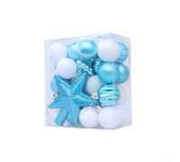 31-Piece Christmas Tree Ornament Set Decorative Ball Collection Shatterproof Plastic Hanging Decorations With Star For Holiday Indoor Home Seasonal Display 5cm Round Balls (Blue)