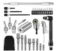 31 Piece Flexible Drill Bits Kit, 105° Flexible Screwdriver, Hexagonal Adapter, Socket Holder Adapter, 1/4 Inch Extension Screwdriver Bit, Flexible Drill Bit Extension for Confined Spaces
