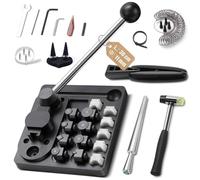 31-Piece Ring Bending Machine with 30 cm Extended Steel Handle, Ring Making Set for 12/14/16/18/20/22 mm, Earring Bending Machine Press Machine with Ring Holder, Velvet Ring Measuring Tool, Polishing