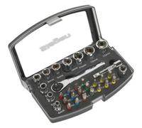 31 Piece Socket & Colour-Coded Bit Set - 1/4" Sq Drive Ratchet - Storage Case