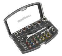 31 Piece Socket & Colour-Coded Bit Set - 1/4" Sq Drive Ratchet - Storage Case