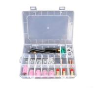 31 Piece TIG Welding Torch Accessory Kit with Gas Lens and #12 Glass Cup Compatible with WP-17 WP-18 WP-26 Torches for Professional Metalworking and Fabrication Ta