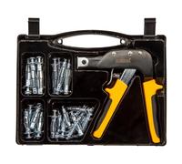 31 Piece Wall Anchor Setting Tool Kit with Aluminium Alloy Gun Non-Slip Grip for Plasterboard Drywall and Hollow Block Installation