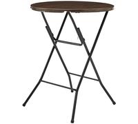 31" Round High Top Folding Table - Walnut Finish Portable Bistro Table Ideal for Dining Parties & Events Space-Saving Design Indoor/Outdoor Use