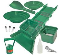 31" Sluice Box Compact Gold Panning Kit | Portable, Lightweight | Tributary Placer Prospecting (Green)