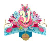 31 Today Happy 31st Birthday Pop-Up Greeting Card Love Kate's Pop Up Cards Her Design POP236MC31