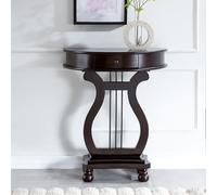 31" Walnut SemiCircle Console Table with Drawer Stylish HalfMoon Entryway Side Table for Living Room Bedroom & Hallway ge Solutions