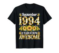 31 Year Old Floral September 1994 31st Birthday Gifts Women T-Shirt