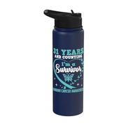 31 Years and Counting Im A Survivor Ovarian Cancer Awareness Stainless Steel Insulated Water Bottle