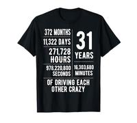 31 Years Married Funny 31st Wedding Anniversary T-Shirt