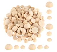 310 Pcs Half Wooden Beads for Crafting, Macrame Beads, Half Wooden Balls for Crafts, Unfinished Natural Split Round Wood Beads, Hemisphere Wood Balls for DIY Craft Decorations, 10mm/12mm/15mm