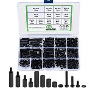 310 Pcs M3 Male Female Nylon Hex Standoff Spacer Nut Threaded Pillar Standoff Screws Spacers Washers Assorted Assortment Kit, for PCB Board Motherboard DIY Use (black)
