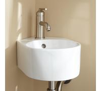 310 X 435mm Bathroom Wall Hung Cloakroom Ceramic Compact Corner Basin Sink And Fittings Nes Home White One Size
