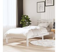 3100580 vidaXL Bed Frame without Mattress White Solid Wood 100x200 cm (810008+814080)