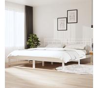 3100600 vidaXL Bed Frame without Mattress White Solid Wood 160x200 cm (810028+814105)