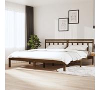 3100612 vidaXL Bed Frame without Mattress Honey Brown Solid Wood 200x200 cm (810