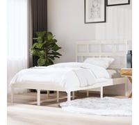 3101214 vidaXL Bed Frame without Mattress White Solid Wood 120x200 cm (810013+814185)