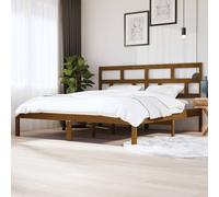(honey brown, 200 x 200 cm) vidaXL Bed Frame Bed Base Bedstead Bedroom Mattress Foundation Solid Wood Pine