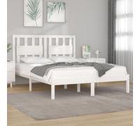 3103944 vidaXL Bed Frame without Mattress White Solid Wood Pine 160x200 cm (810028+818581)