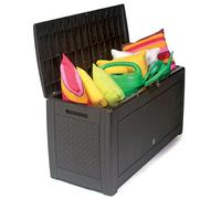 310L Garden Storage Box Bench Large Outdoor Box Plastic Organiser with wheels