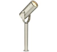 310mm Outdoor Ground Spike Lamp Wall & Sign Light Gu10 Brushed Steel & Glass